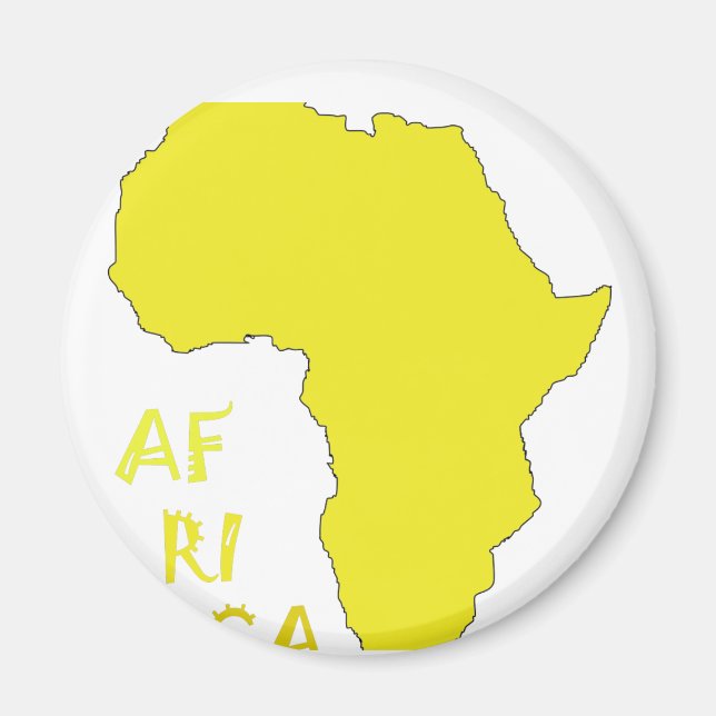 Imán Funky Yellow Africa Map (Frente)