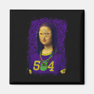Imán Funny 504 New Orleans Mardi Gras Mona Lisa Mashup