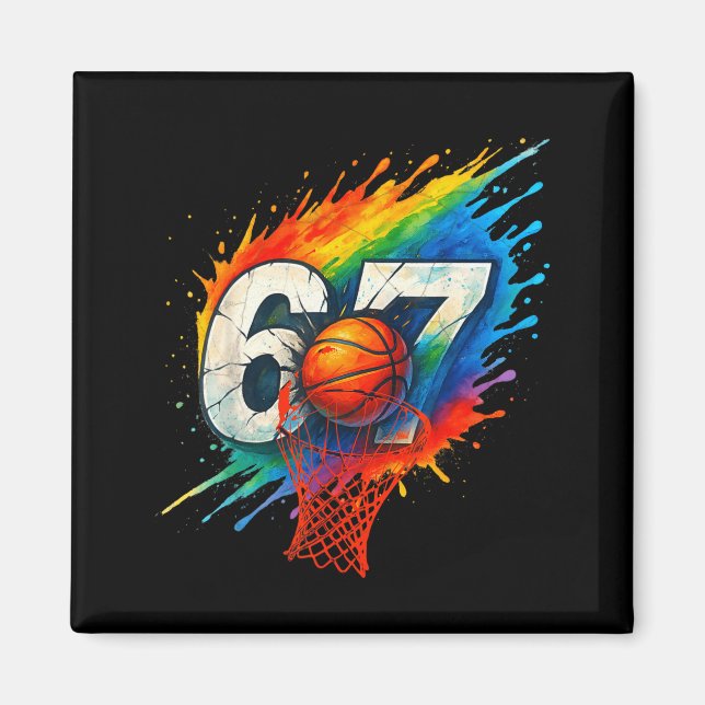 Imán Funny 67 Basketball Six Seven 6 7 Meme 67  (Frente)