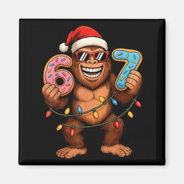 Imán Funny 67 Meme Christmas Bigfoot For Kids Teens  (Frente)