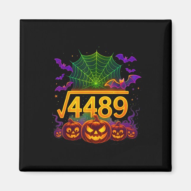 Imán Funny 67 Meme Math Teacher 6 7 Halloween Square Ro (Frente)