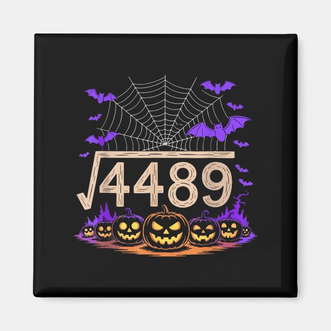 Imán Funny 67 Meme Math Teacher 6 7 Halloween Square Ro (Frente)