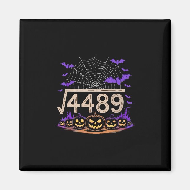 Imán Funny 67 Meme Math Teacher 6 7 Halloween Square Ro (Frente)