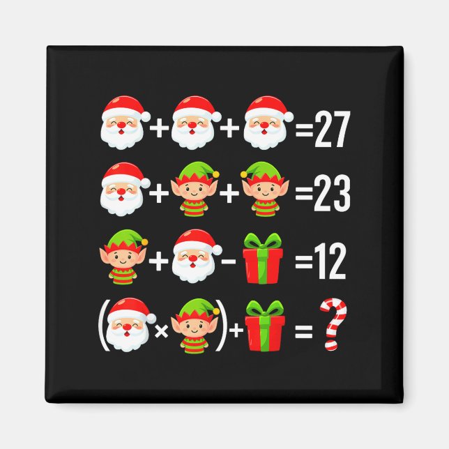 Imán Funny 67 Meme Santa Math Teacher Christmas Six Sev (Frente)