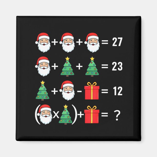 Imán Funny 67 Santa Tree Math Teacher Christmas Xmas Hu (Frente)