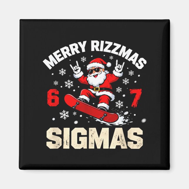 Imán Funny 6-7 Meme Christmas Nice Naughty 67 Slang Tre (Frente)