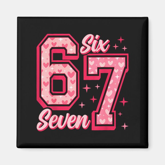 Imán Funny 6 7 Six Seven Meme Saying Valentine Couple M (Frente)