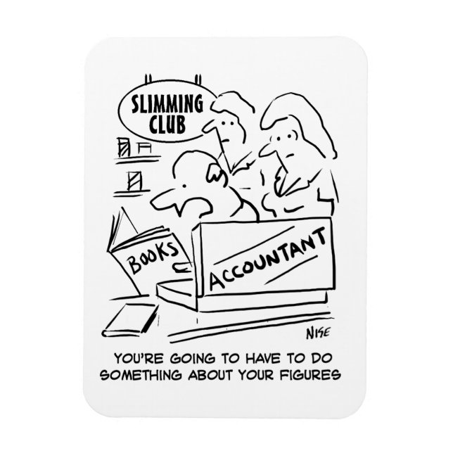 Imán Funny Accountant Checks Slimming Club Figures (Vertical)