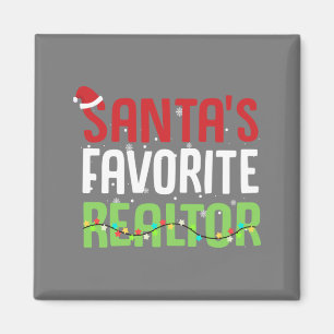 Imán Funny Agente de bienes raíces favorito de Santa Cl
