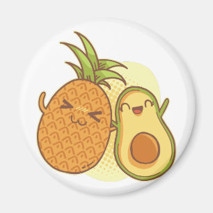 Imán Funny Aguacate Pineapple Mejor Amigos BFF Kawaii