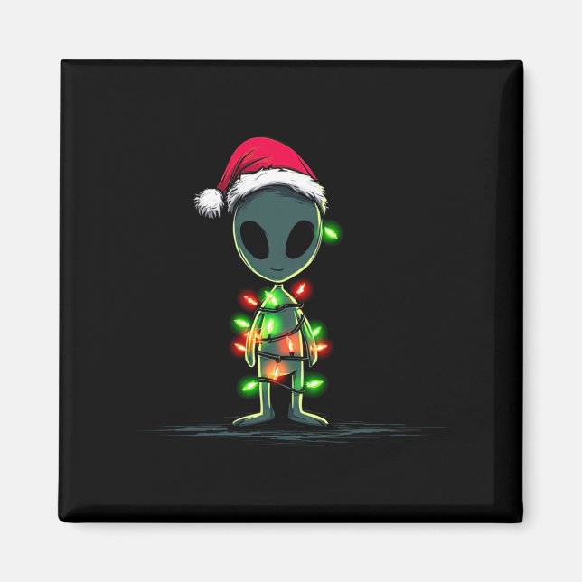 Imán Funny Alien Christmas Graphics Lights Lover Extrat (Frente)