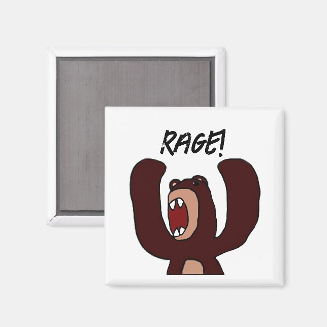 Imán Funny Angry Brown Bear Personalizado - Destacado (Anverso/Reverso)