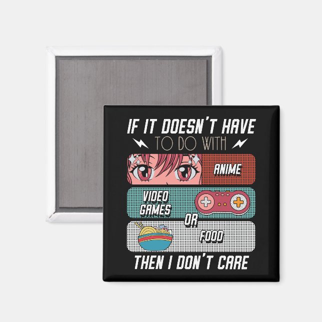 Imán Funny Anime Fans Alimentos Y Videojuegos Regalos D (Anverso/Reverso)