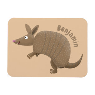 Imán Funny armadillo feliz personalizado ilustracion