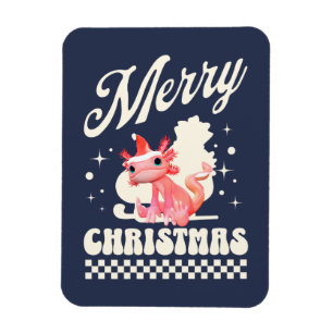 Imán Funny Axolotl Feliz Navidad