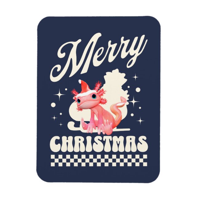 Imán Funny Axolotl Feliz Navidad (Vertical)