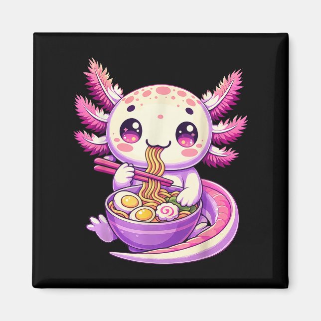 Imán Funny Axolotl Noodle Anime Kawaii Axolotl Comating (Frente)