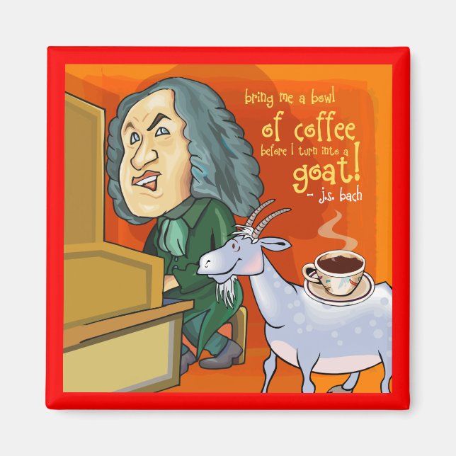 Imán Funny Bach Composer Magnet (Frente)