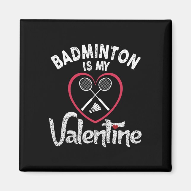 Imán Funny Badminton es mi fan de Valentine Coach Playe (Frente)