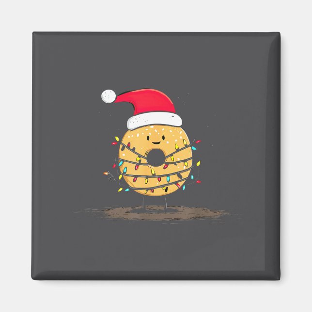 Imán Funny Bagel Christmas Graphics Lights Lover  (Frente)