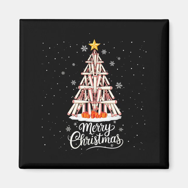 Imán Funny Baseball Bats Christmas Tree Lights Xmas For (Frente)