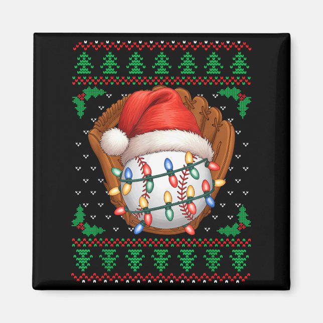 Imán Funny Baseball Xmas Boys Men Women Kids Ugly Chris (Frente)