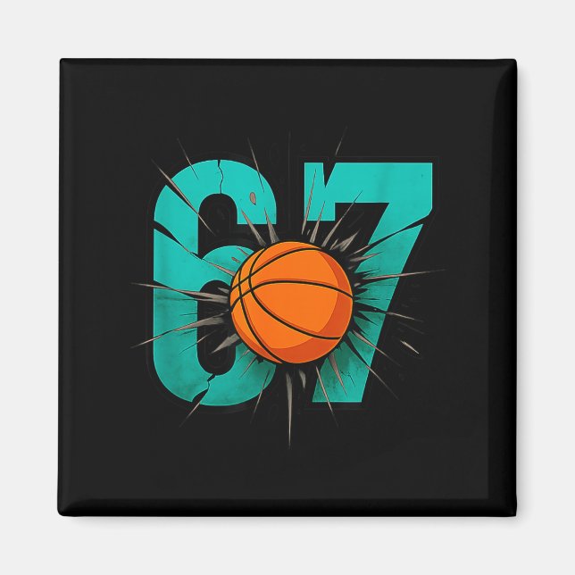 Imán Funny Basketball 67 Six Seven 6 7 Outfits For Boys (Frente)