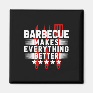 Imán Funny Bbq Barbecue Grill Chiste Fumador Mea