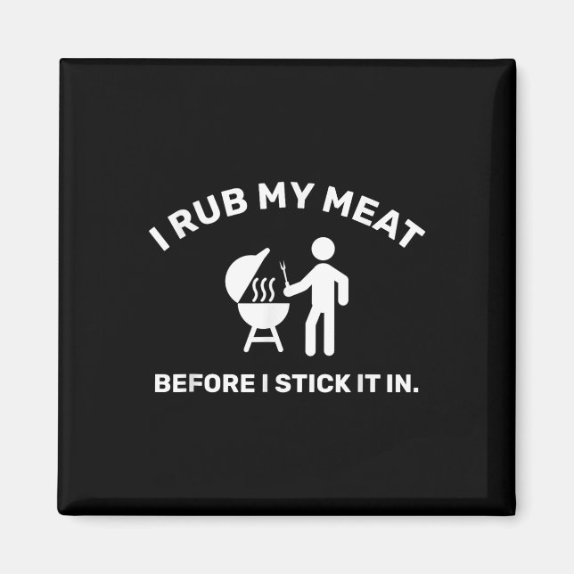 Imán Funny Bbq Dad Chef I Rub My Meat (Frente)