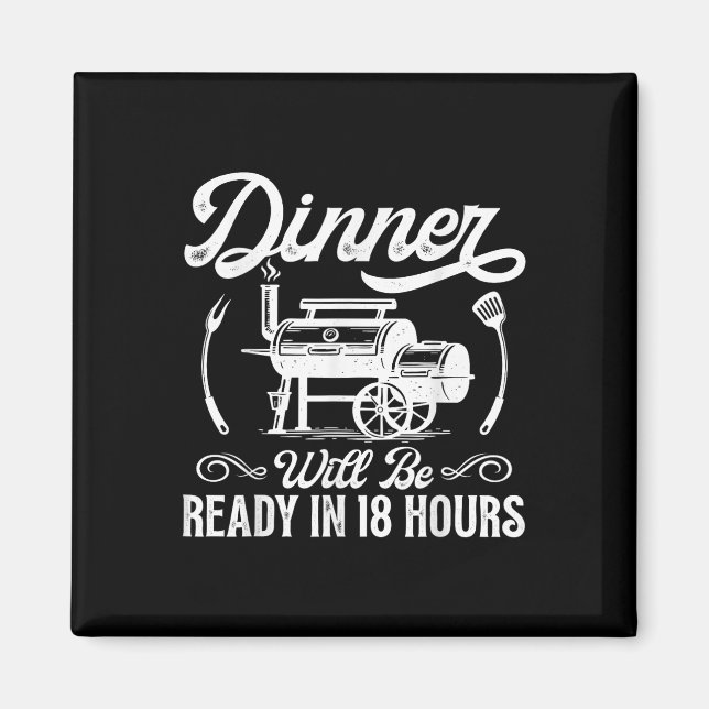 Imán Funny Bbq Hombres Fumadores Fumadores Parrilladas  (Frente)
