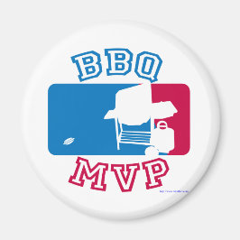 Imán Funny BBQ MVP Grilling Diversión Logo Deportivo