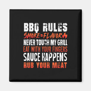 Imán Funny Bbq Rules Smoke=flavor Come Con Dedos Rub