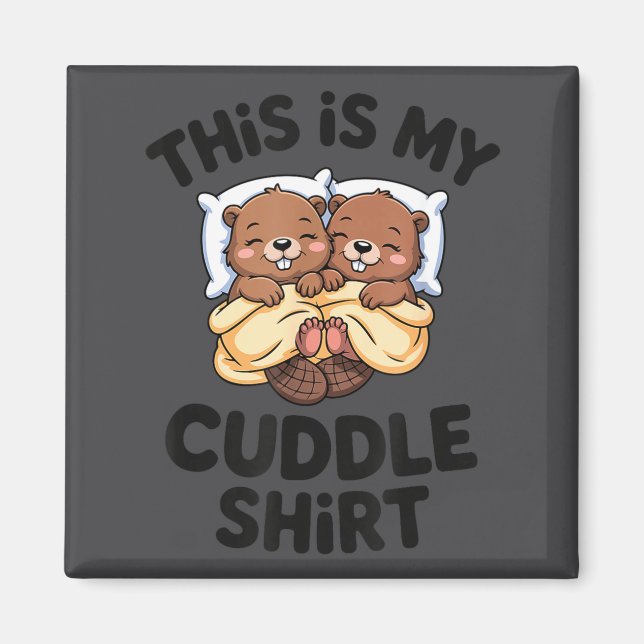 Imán Funny Beaver Couple This Is My Cuddle  (Frente)