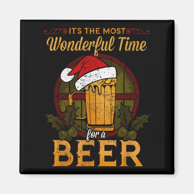 Imán Funny Beer Christmas Shirt Holiday Most Wonderful  (Frente)