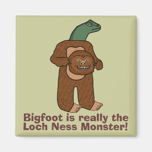 Imán Funny Bigfoot Loch Ness Monster