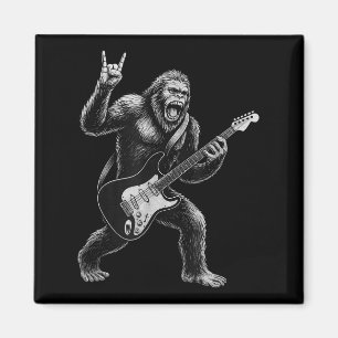 Imán Funny Bigfoot Sasquatch Tocando Guitarra, Rock Y R