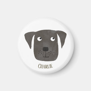 Imán Funny Black Labrador Recuperever Dog Custom Name