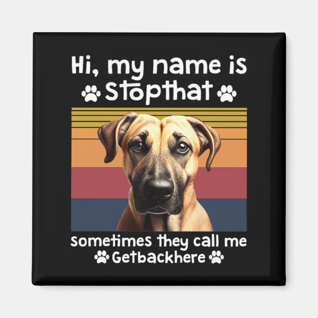 Imán Funny Black Mouth Cur Dog Saying  (Frente)