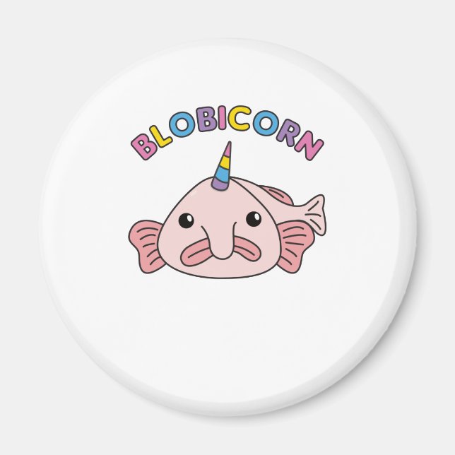 Imán Funny Blobfish Unicorn Blobicorn Blobfish (Frente)