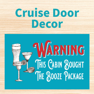 Imán Funny Blue Booze Puerta de la Cabina Cruise Ship M