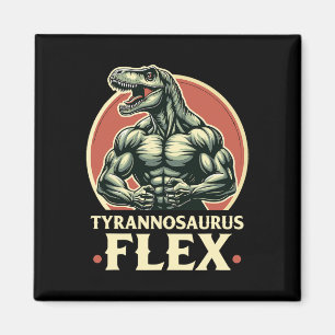 Imán Funny Bodybuilder Tyrannosaurus Flex Gym T-rex Din