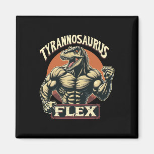 Imán Funny Bodybuilder Tyrannosaurus Flex Gym T-rex Din