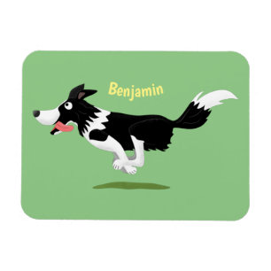 Imán Funny Border Collie perro corriendo personalizado