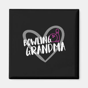 Imán Funny Bowling Apparel Bowling Grandma Heart - Blac