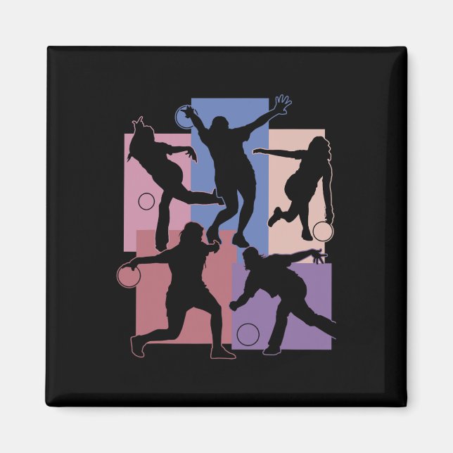 Imán Funny Bowling Player Bowler Juego Entusiast Set (Frente)