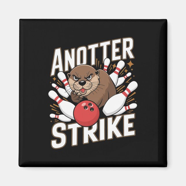 Imán Funny Bowling Strike Pun - Otra huelga más (Frente)