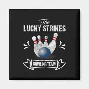 Imán Funny Bowling Team Lucky Strikes Bowling Team Tee