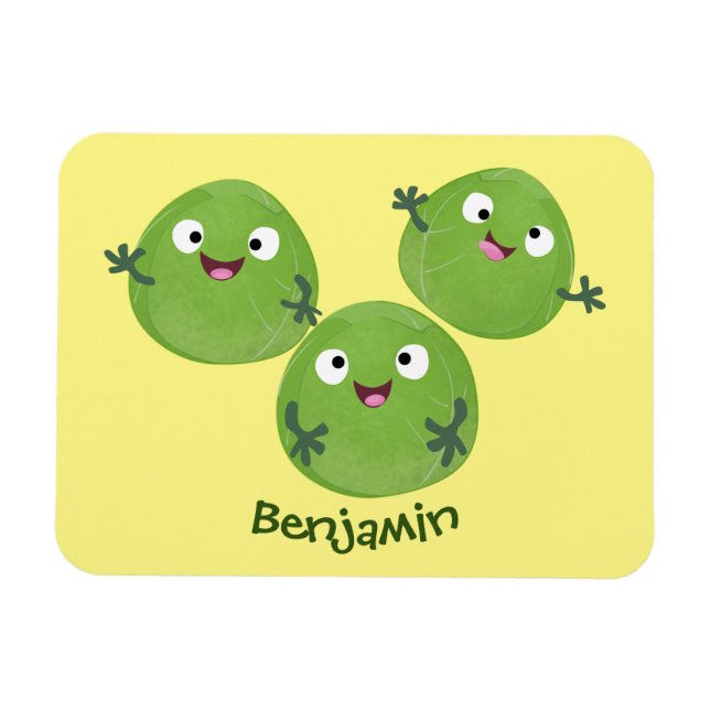 Imán Funny Brussels brota personalizado de verduras (Horizontal)