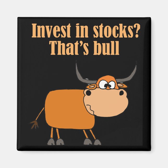 Imán Funny Bull Stock Market Personalizado Art (Frente)