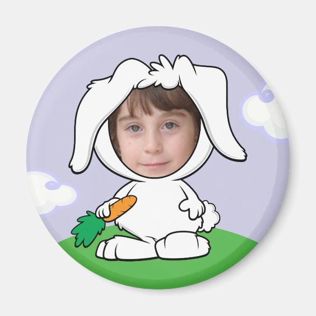 Imán Funny Bunny Rabbit Photo Face Template (Frente)
